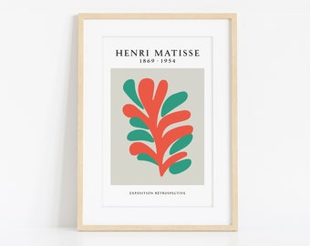 Henri Matisse Wall Art Print, Mid Century Modern Decor, Abstract Printable Poster, Botanical, Matisse Exhibition Poster, Museum Art Print