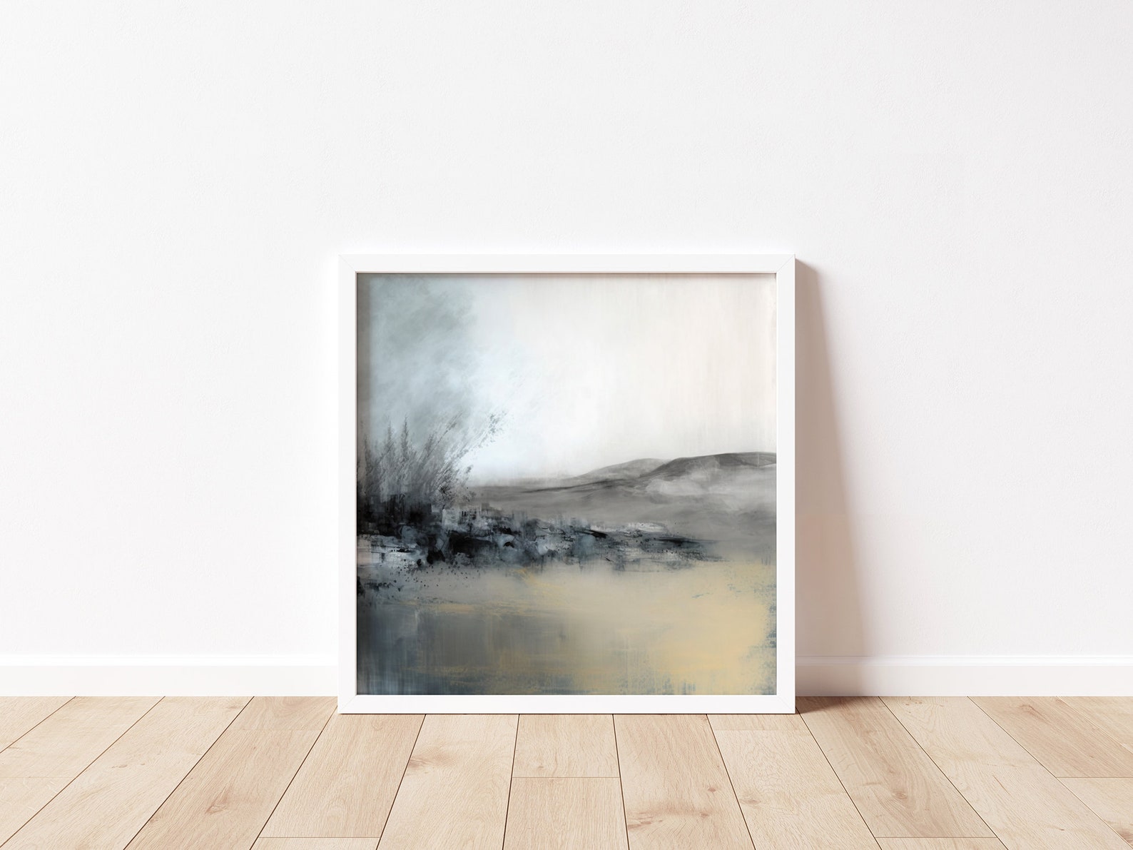 Neutral Abstract Landscape Art Print, Moody Landscape Painting, Instant Digital Download Wall