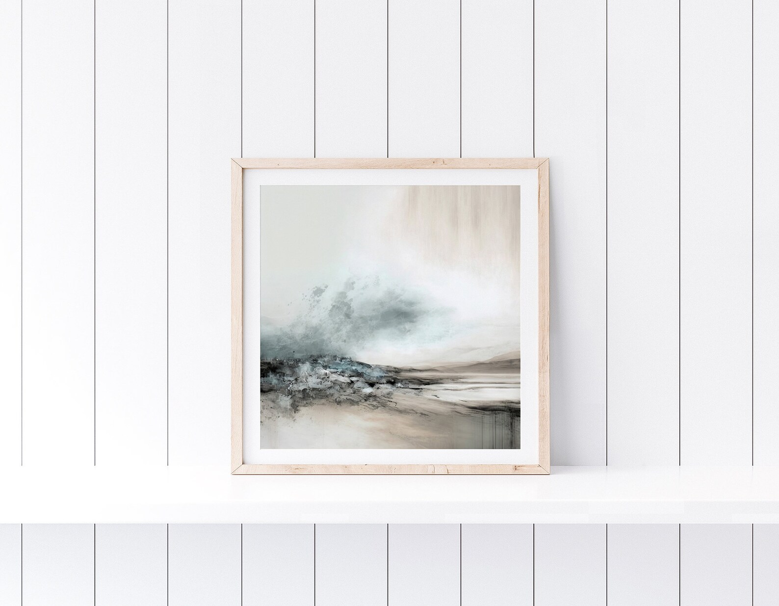 Neutral Abstract Landscape Painting, Digital Downloadable Print, Minimalist Printable Wall Decor