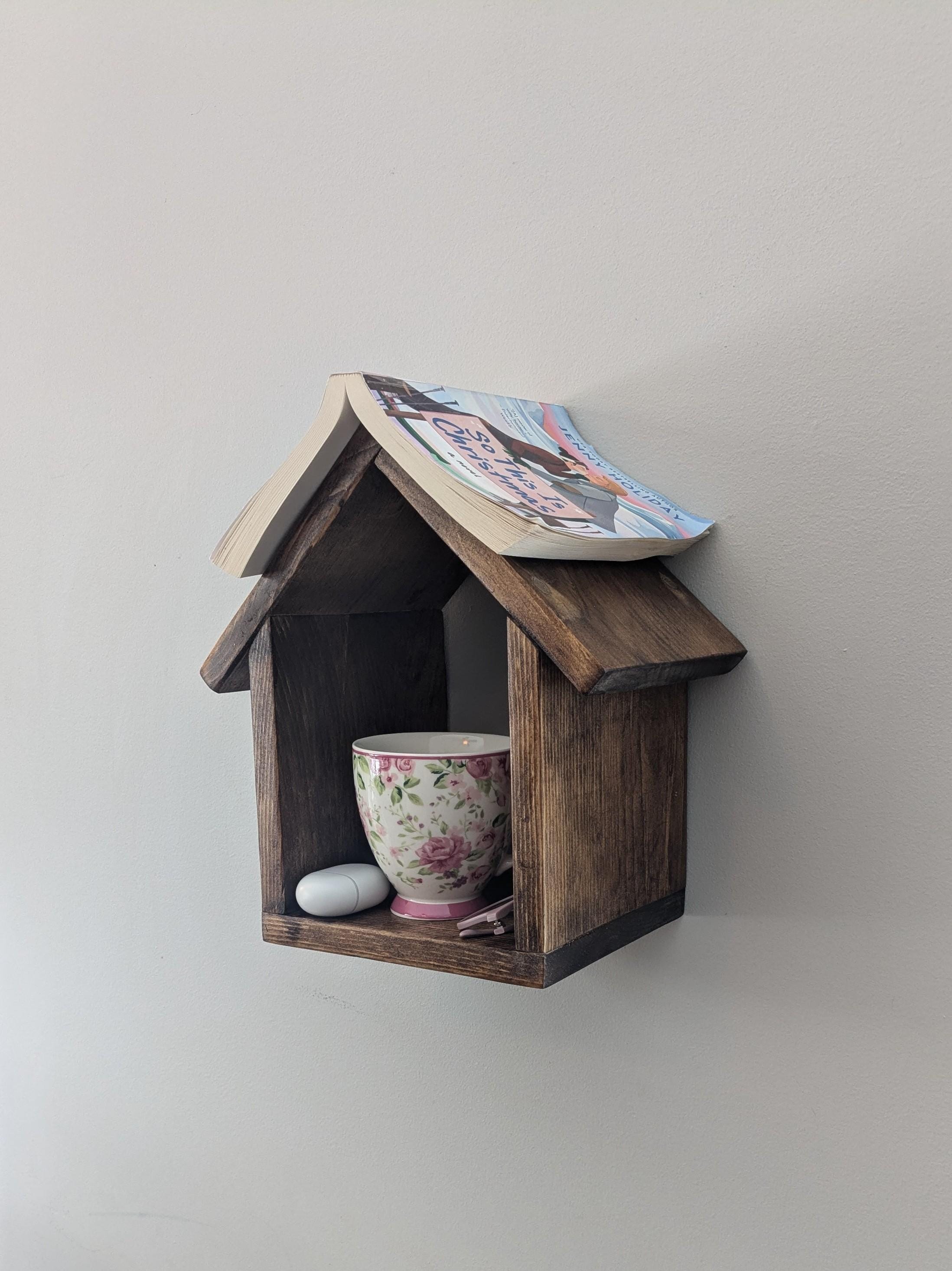 Book House Book Holder, Novel Stand, Wooden Bookmark, Book Lover Gifts, Bedside Shelf, Mug Coaster, Library Organizer