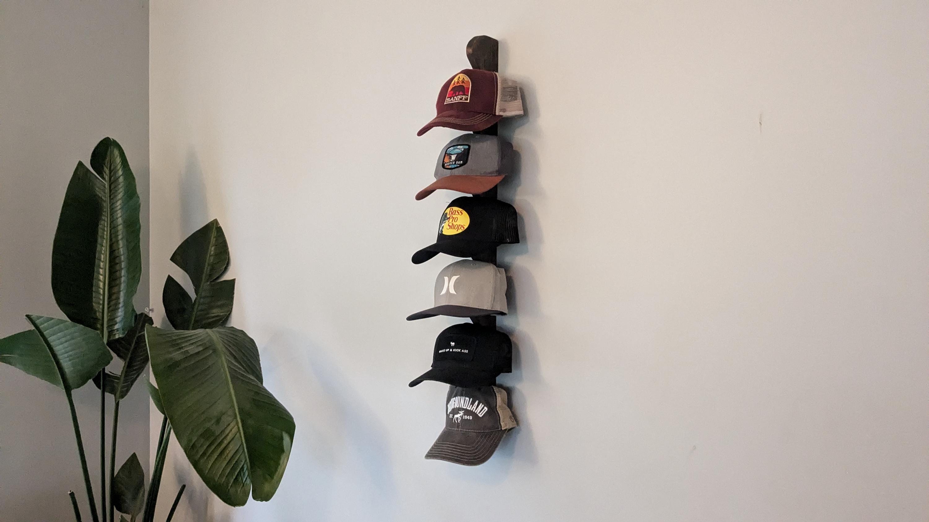 Pine Hat Rack, Wooden Ball cap hooks/ holder/ display, Wall organizer, Baseball player wall hanging, Fathers Day Gift, Ball Cap Present