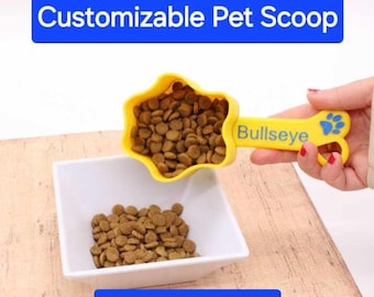 Customizable Dog Food Scoop Personalized Pet Scoops Perfect Portion Measuring Cup Kibble Accessory Gift Puppy Name