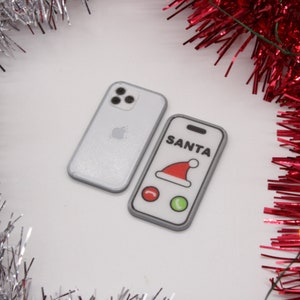 Elf Doll Mini iPhone 15 Pro Max Linha direta para Papai Noel Acessório Elf Prop Boneca de Natal Adereços Telefone de férias