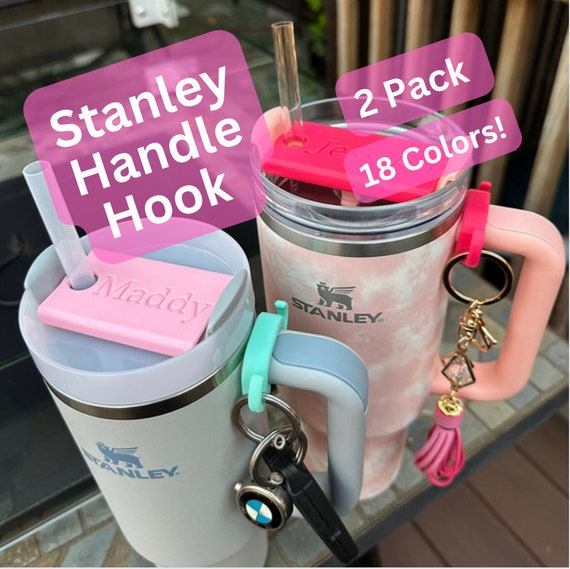 Water Bottle Boot for Stanley Cup 40OZ,Accessories Charms Chapsticks Holder  for Stanley Tumbler with Handle (Pink,Transparent)