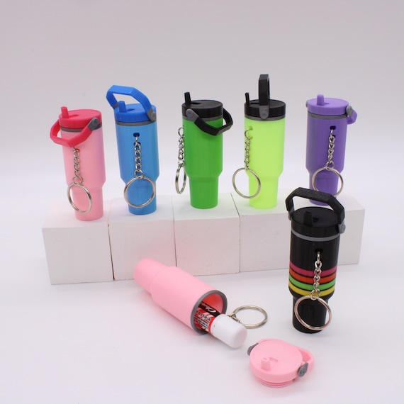 Stanley Iceflow Flip Straw Tumbler Chapstick or EOS Holder Keychain With  Removable Lid Gift Watertok Holiday Accessory Cup Burt's Bees - Etsy