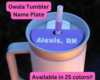 40 oz.  Owala Tumbler Nameplate Name Tag Customizable Personalized Gift Name Plate Gift Birthday Custom Personalized Sports Tumbler Tag