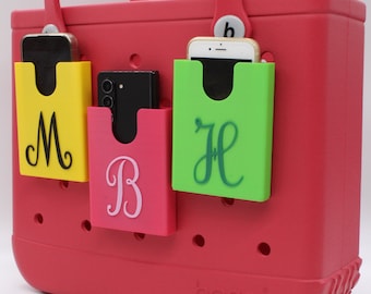 Monogram Bogg Bag Compatible Phone Holder Beach Bag Phone Holder Gifts Summer Accessories Custom Monogrammed Initial Letter Personalized