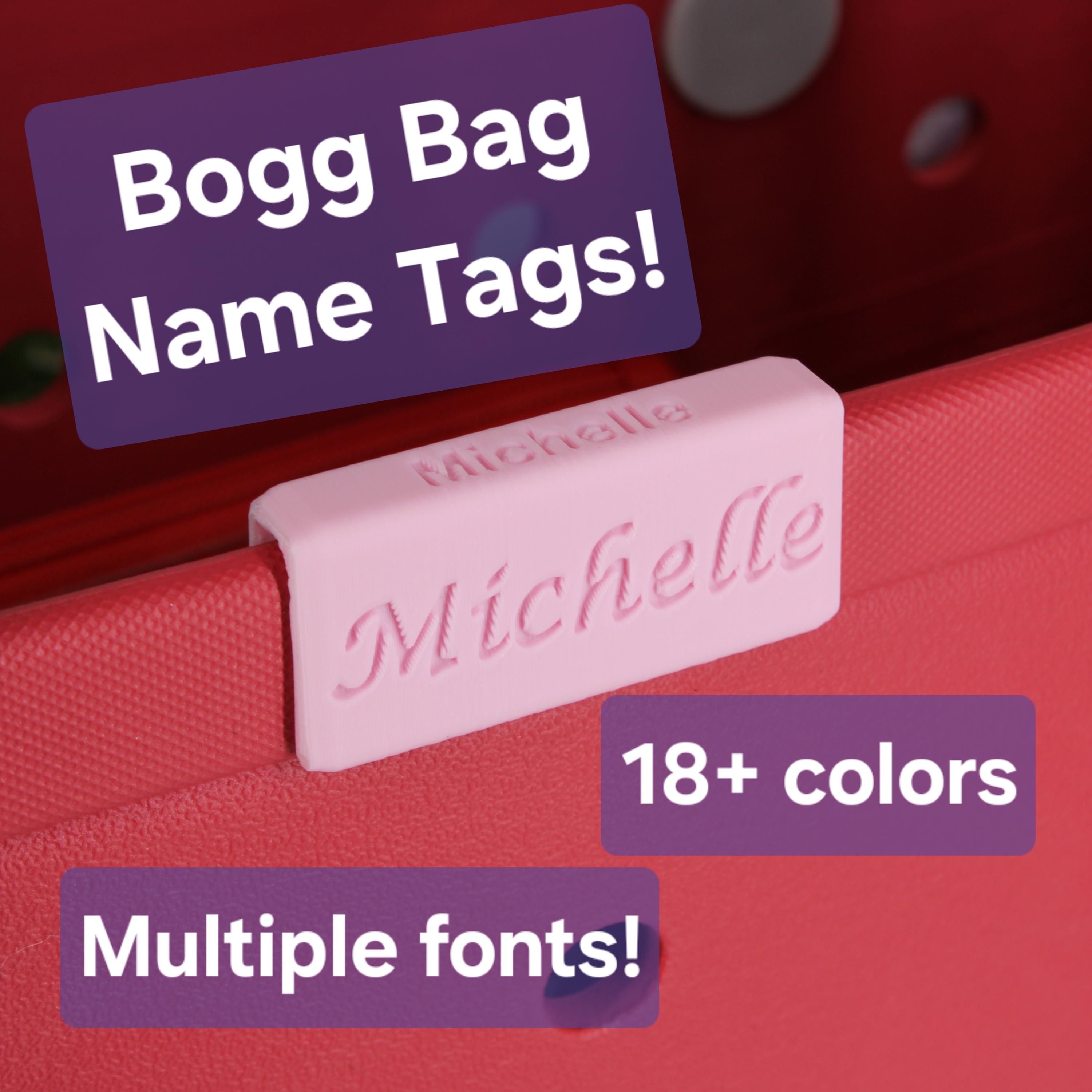 Bogg Bag Nameplate | Three Sided Name Plate for Bogg Bag Clip On Slide On Personalizable Nameplate for Bogg Bag Customizable Name Tag