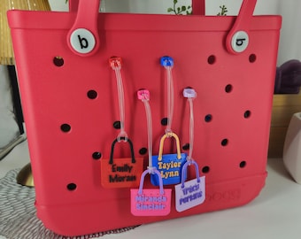 Personalized Bag Nameplate Customizable Luggage Tag Bogg Bag Name Tag Purse Beach Bag Name Tag Customizable Bogg Nameplate Bogg Charm