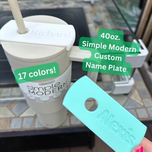 40 oz. Simple Modern Trek Tumbler Nameplate Name Tag Customizable Personalized Gift Watertok Simply Modern Name Plate