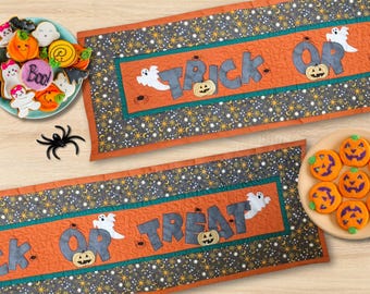 Trick or Treat Table Runner Pattern: Halloween Applique Quilt (PDF Download)