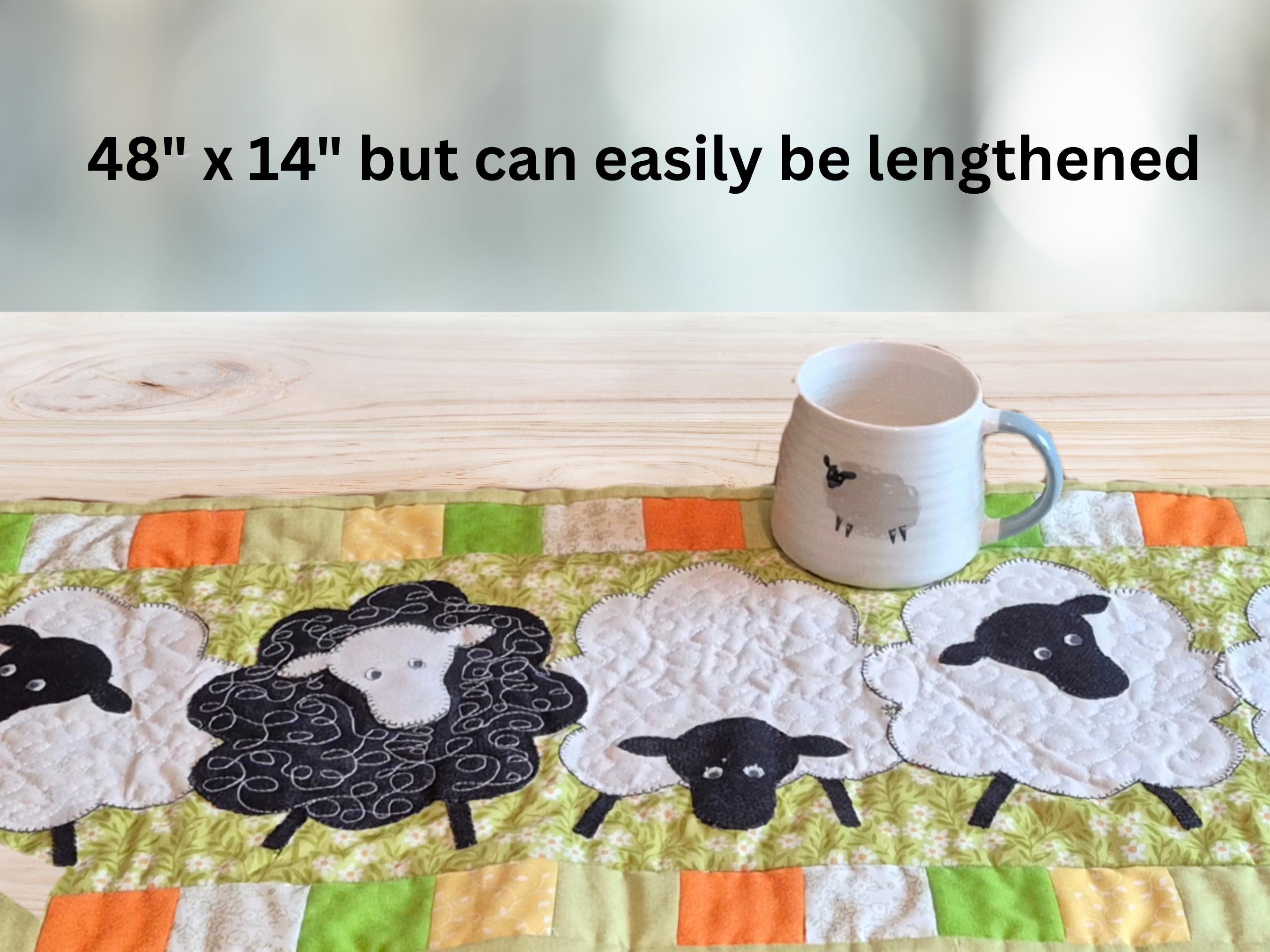 Sheep Table Runner Quilt Pattern – Appliqued Farmyard Patchwork Design ...