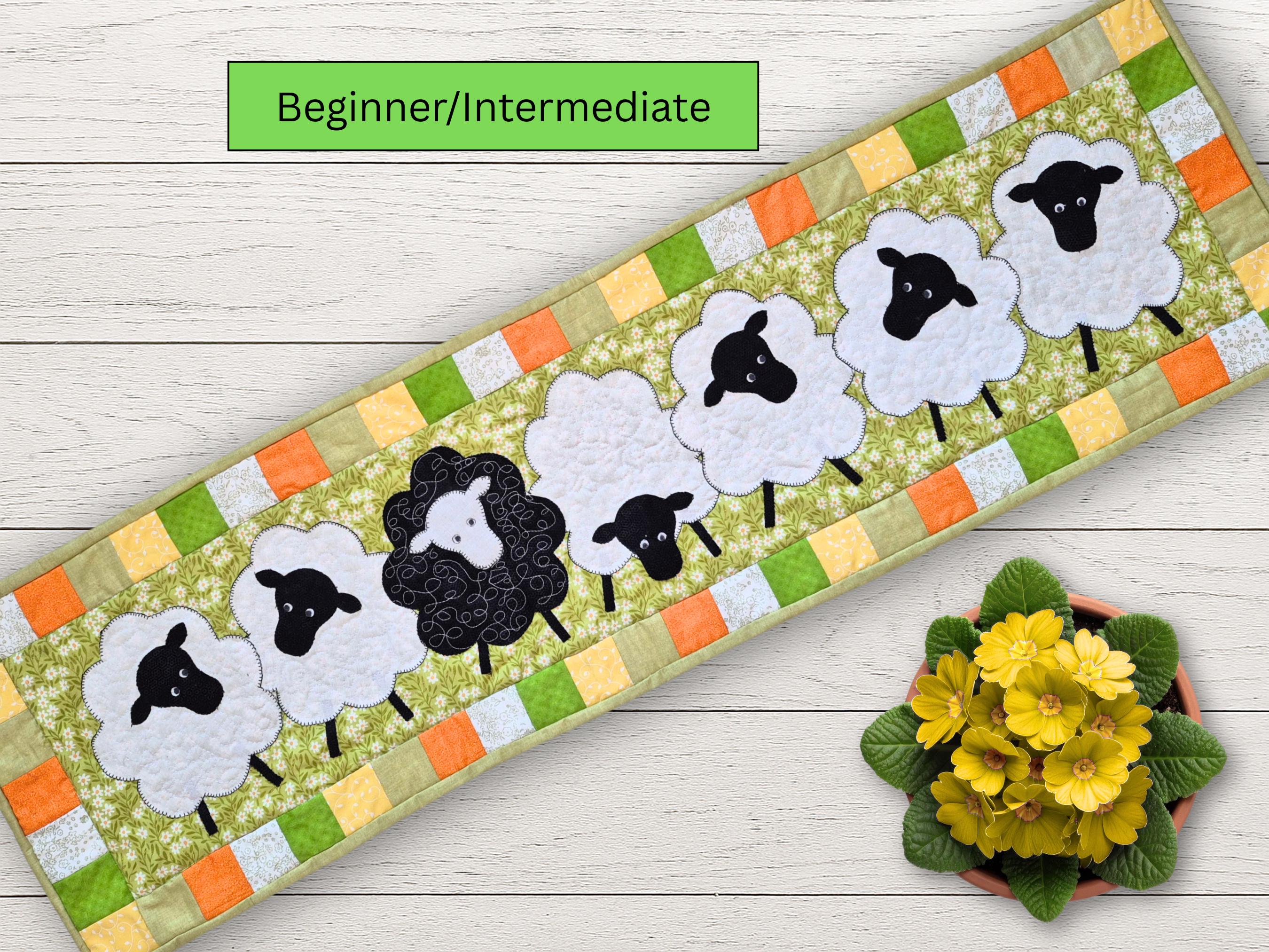 Sheep Table Runner Quilt Pattern – Appliqued Farmyard Patchwork Design ...