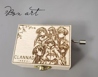 CLANNAD music box,だんご大家族 Japanese anime music box Manual Crank Wood Custom Personalize Presley Gifts Birthday Anniversary