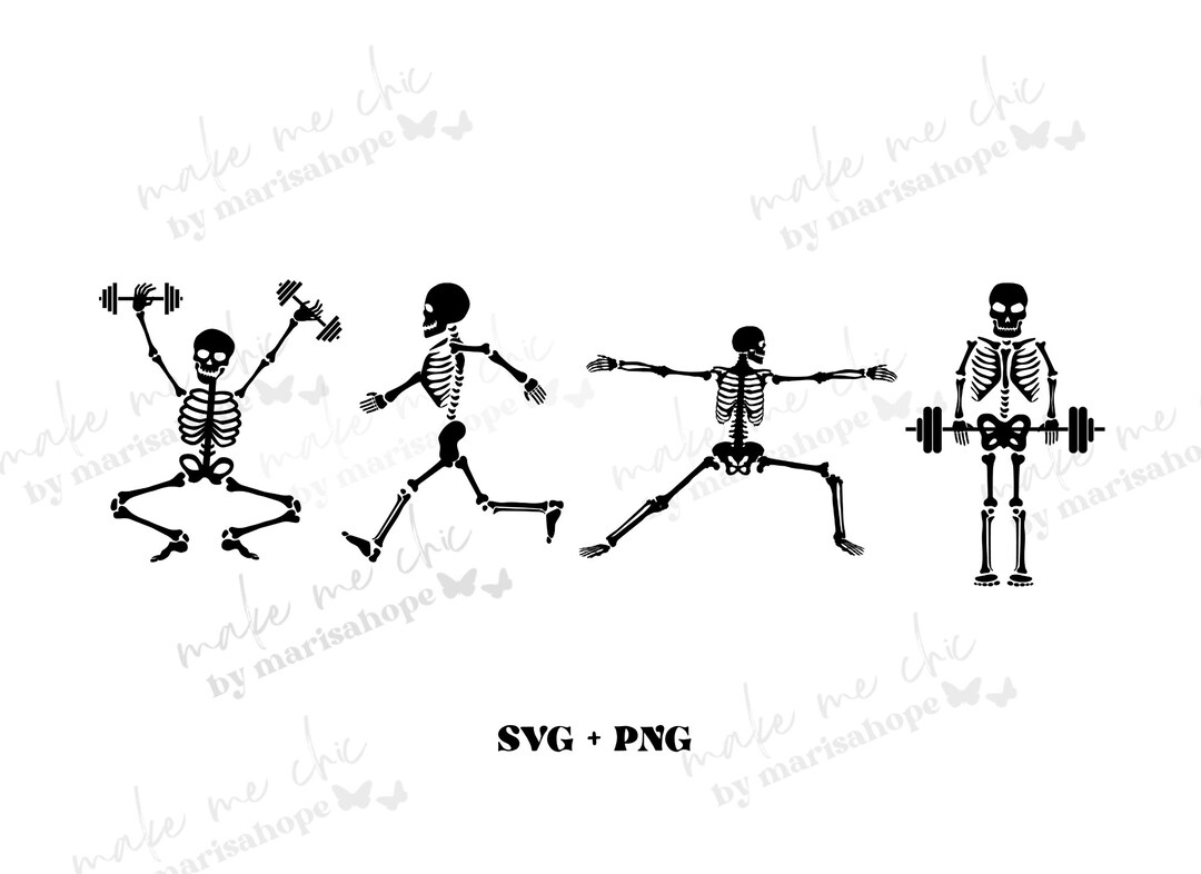 Skeletons Working Out SVG Skeleton Fitness Png Halloween Skeleton SVG Halloween Fitness Apparel