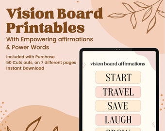 Vision Board | 50 Printable Cuts Outs | Instant Download