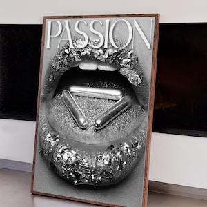 Feminine Vogue Poster Trendy Vogue Print Aesthetic Vogue Prints Lips Print Aesthetic Magazine Photography Preppy Y2k Make Up Art Exclusive
