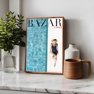 Bazaar Magazine Print, Vogue Summer Prints, Vogue Magazine Poster, 70s Wall Print, Luxury Fashion Print, Beauty Fashion Magazine Cover