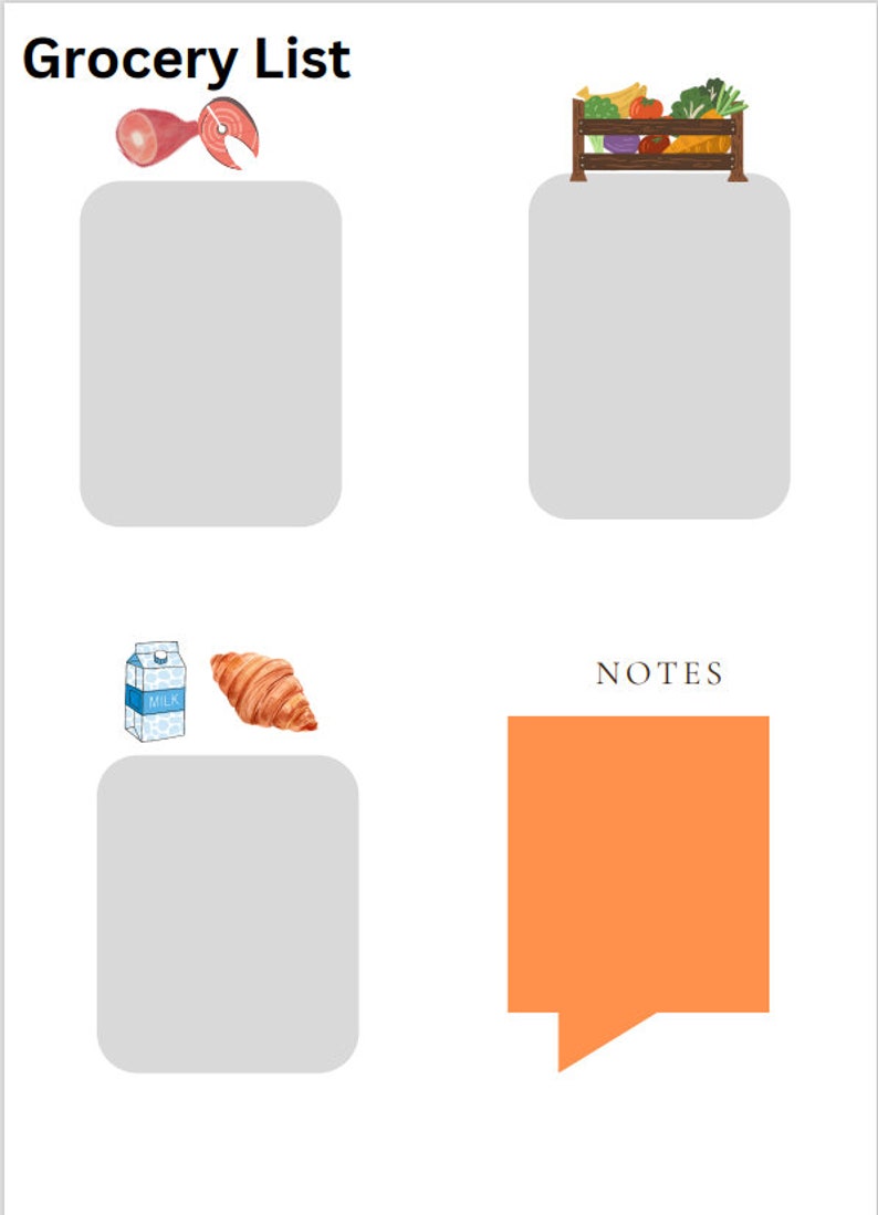 Printable Meal Planner, Meal Tracker, Weekly Food Diary, Food Journal