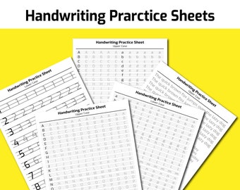 Handwriting Practice Sheets,  For Middle School Kids and Up + Adults, jpg, png, svg, eps, psd