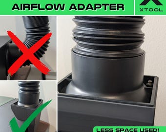 xTool S1レーザー用トップ排気アダプター | 省スペース、空気の流れ改善、簡単設置