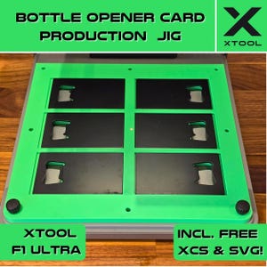 xTool F1 Ultra Flaschenöffner Produktions Jig – Gravieren Sie 6 Kreditkarten Flaschenöffner! auf einmal! - Faserlaser Jig - xTool F1 Ultra Jig
