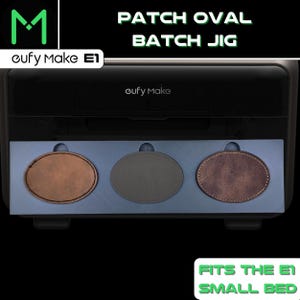 EufyMake E1 Oval Leder Patch Jig - 3 Slot | 2 Größen | Kleines E1 Bett | Geteiltes Design | - UV Drucker Jig - EufyMake E1 Jig