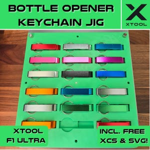 xTool F1 Ultra Bottle Opener Keychain Jig – Holds 18 Openers, xTool F1 Ultra Jig, Perfect for Laser Production - Fiber Laser Jig!