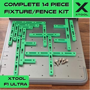 14-Piece Fixture and Fence Kit for xTool F1 Ultra - Guide Rail Set - Laser Jig Set -  Precision & Repeatability