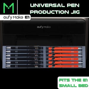 Plantilla de producción universal EufyMake E1 para bolígrafos: 12 ranuras, cama pequeña E1, diseño dividido, plantilla para impresora UV, plantilla EufyMake E1