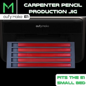 EufyMake E1 Carpenter Pencil Produktionsschablone - 5 Slot | Kleines E1 Bett | Kompaktes Design | - UV Drucker Jig - EufyMake E1 Jig
