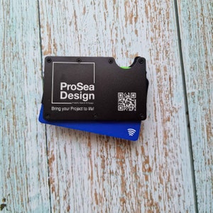 Billetera grabada personalizada con bloqueo RFID y clip para dinero / Gran regalo de aniversario y padrino / ¡Grabado personalizado!