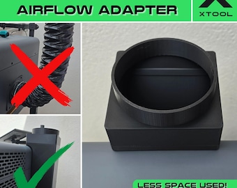 xTool P2 Top Exhaust Adapter: 3/4/6" Space-Saving Airflow Mod