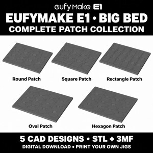 EufyMake E1 Big Bed Complete Patch Collection – 5 Jig CAD Bundle