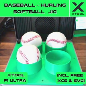 F1/F2 Ultra Baseball - Softboll - Camogijigg - xTool F1/F2 Ultra Sports Ball Engraving Jig – 3D-utskriven precision för batchgravering