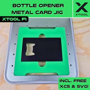 Plantilla para tarjetas metálicas con abrebotellas xTool F1: para grabado por lotes sencillo, plantilla xTool F1: plantilla láser de fibra, plantilla XCS
