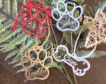 Personalized Christmas Paw Ornament | Custom Dog Paw Ornament | Custom Cat Paw Ornament | Christmas Deco | Christmas Tree Deco | Pet Lovers