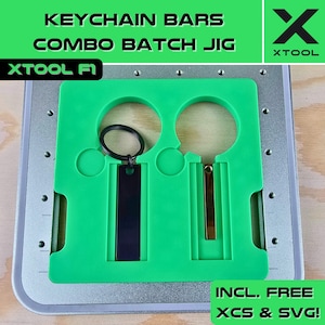Bar Keychain & Pendant Combo Jig for xTool F1 - xTool F1 Jig - Fiber Laser Jig, XCS Template