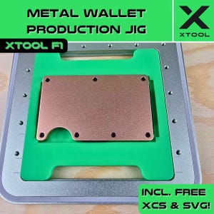 xTool F1 Metal Wallet Jig – Batch Engraving for Slim RFID Wallets with Clip or Strap - xTool F1 Jig - Fiber Laser Jig, XCS Template
