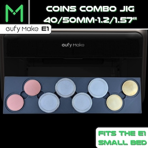 EufyMake E1 Coins Combo Jig - 8 Slot | 40 mm & 50 mm | Kleines E1 Bett | Kompaktes Design | - UV Drucker Jig - EufyMake E1 Jig