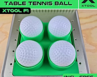 xTool F1/F2 Ball Jig: Golf & Table Tennis Batch Engraving (XCS Template)