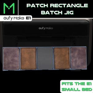 EufyMake E1 Rechteck Leder Patch Jig - 5 Slot | 2 Größen | Kleines E1 Bett | Geteiltes Design | - UV Drucker Jig - EufyMake E1 Jig