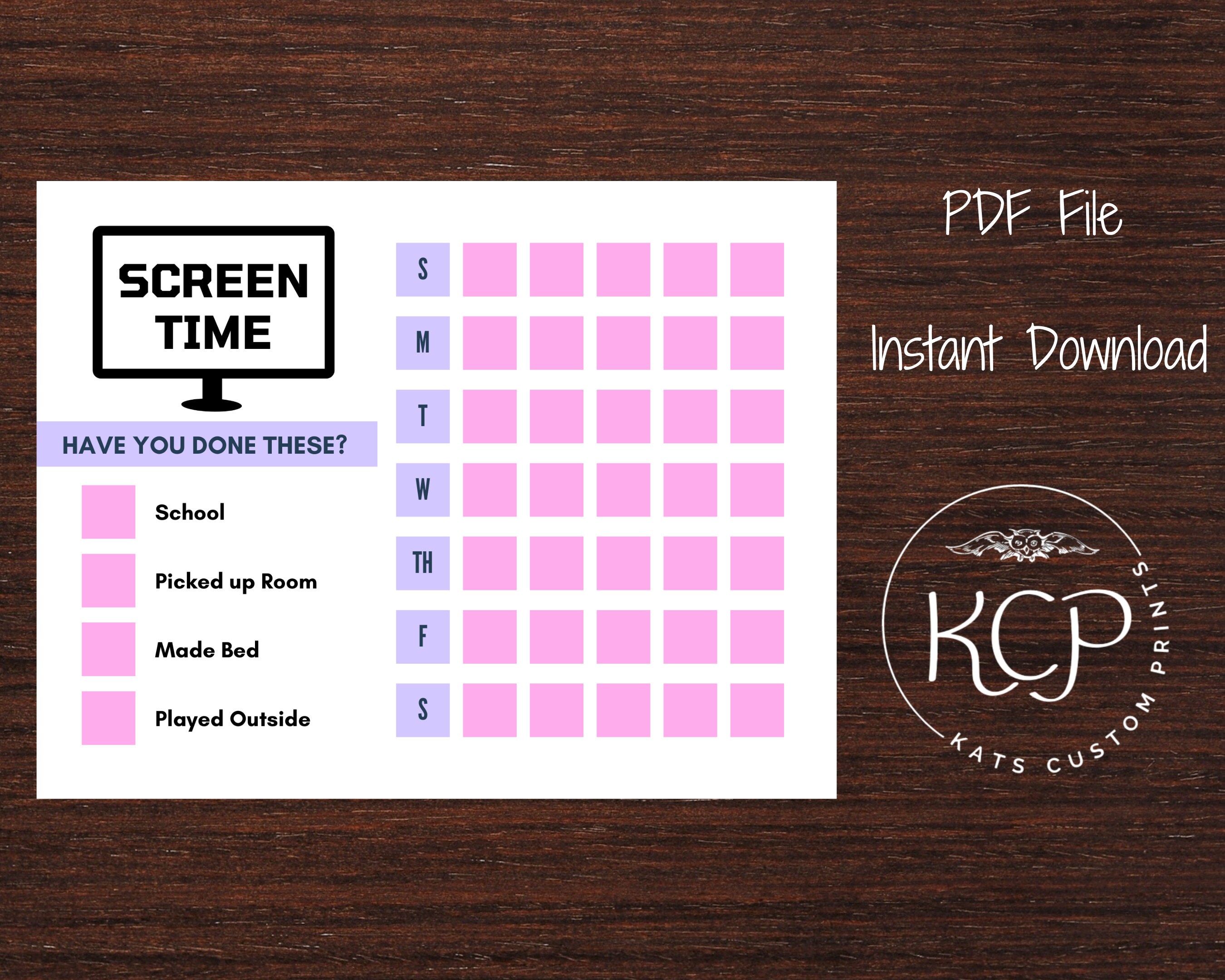 Screen Time Printable - Etsy