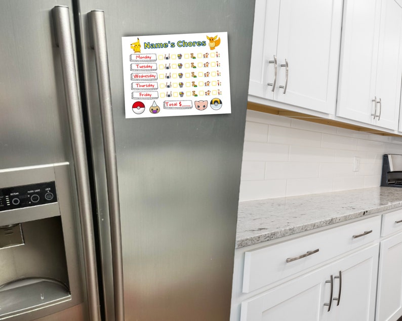Printable Pokemon Chore Chart - Etsy