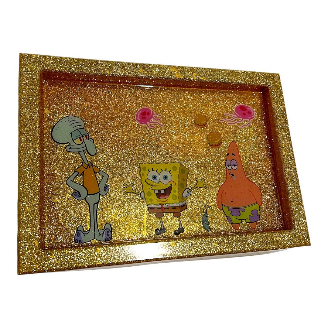 Spongebob Squarepants Multipurpose Tray Rolling Tray Gold Etsy