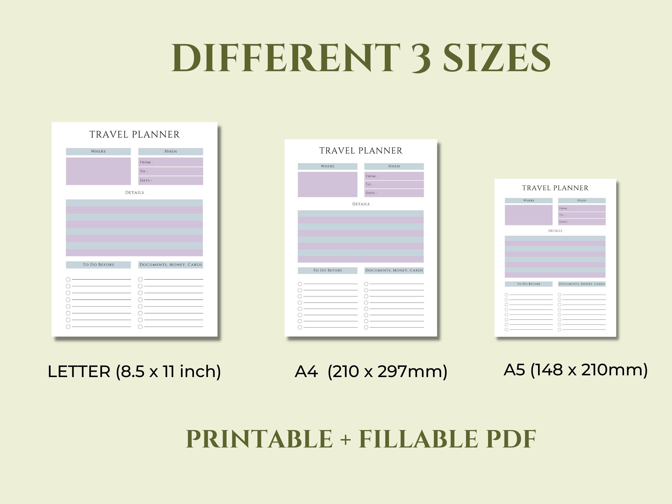 Printable Travel Planner Travel Journal Trip Itinerary Template ...