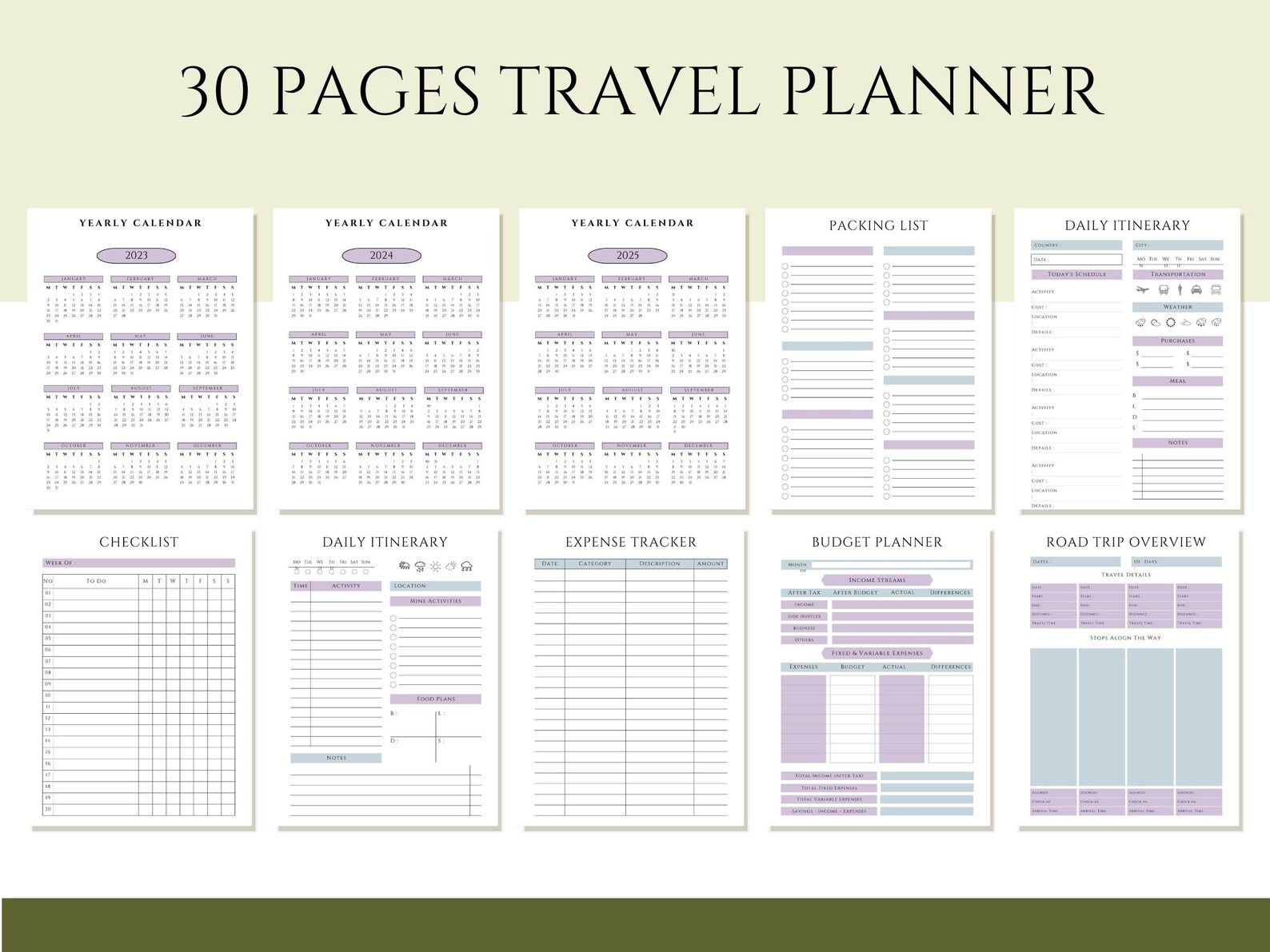Printable Travel Planner Travel Journal Trip Itinerary Template ...