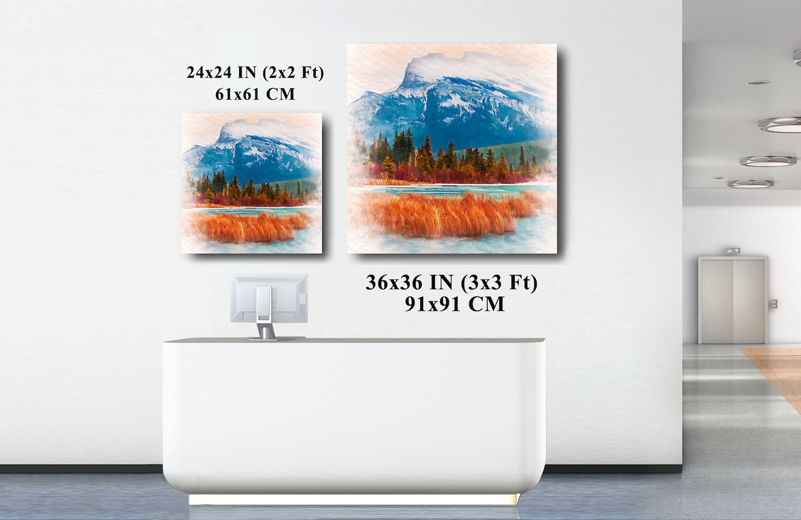 Autumn Mt Rundle Banff National Park Watercolour Print, Canadian ...
