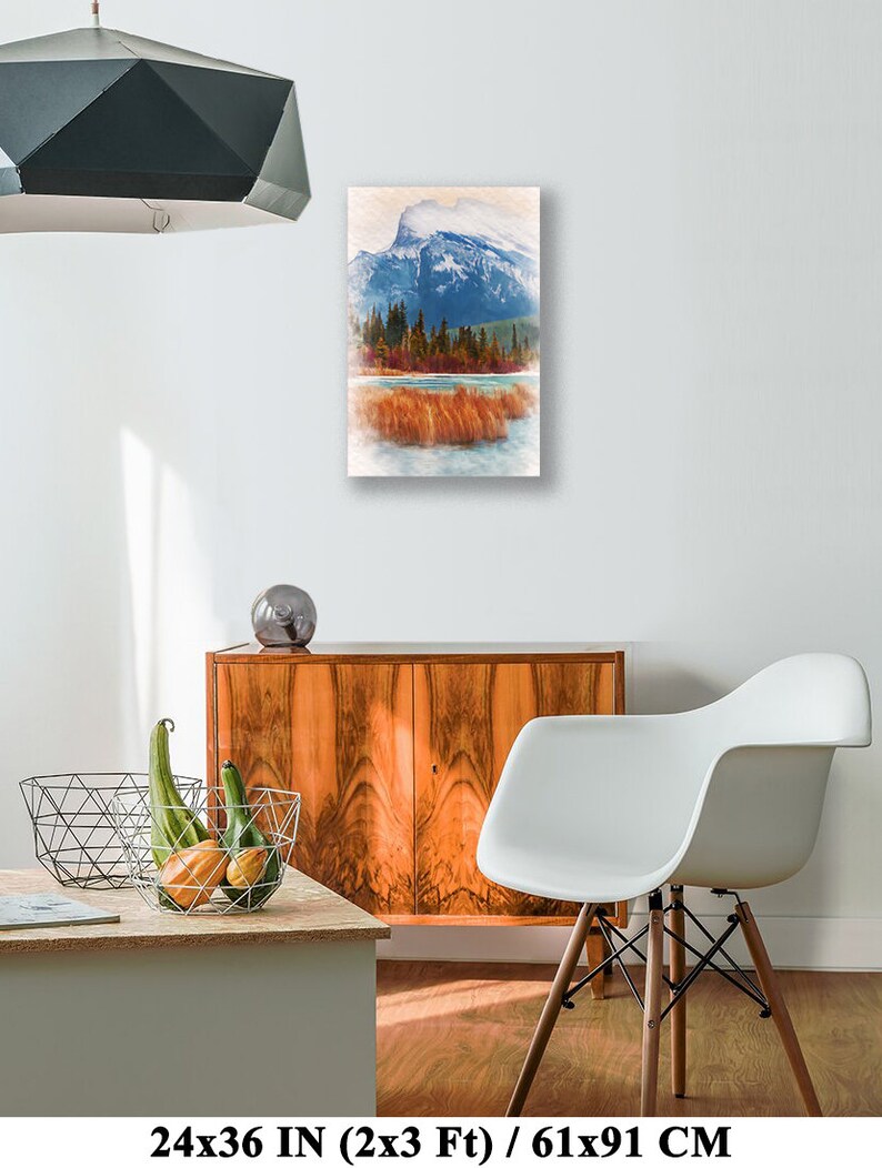 Autumn Mt Rundle Banff National Park Watercolour Print, Canadian ...