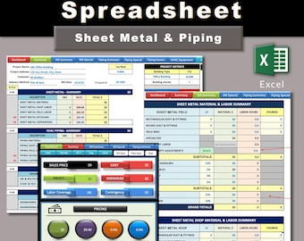 HVAC Estimating Spreadsheet | Digital Download | Job Cost Calculator for HVAC Projects | Excel